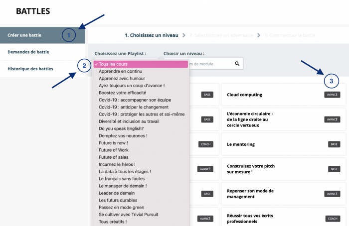 battle coorpacademy mode d'emploi